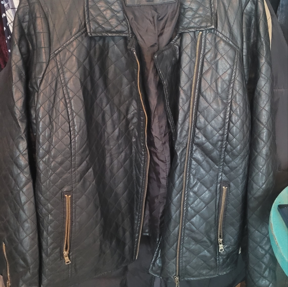 Black jacket with gold zippers size xl excellent condition